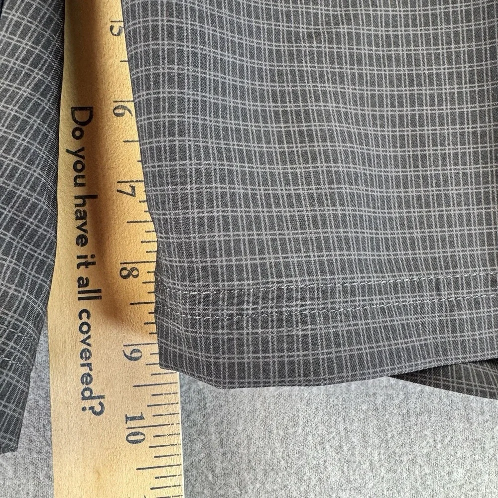 Bolle‎ Golf Tech Shorts Mens 40 Gray Plaid Stretch Bermuda Casual Flat